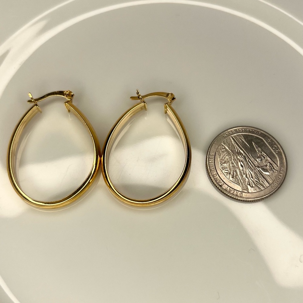 14k gold filled oval hoop earrings - Picture 5 of 5